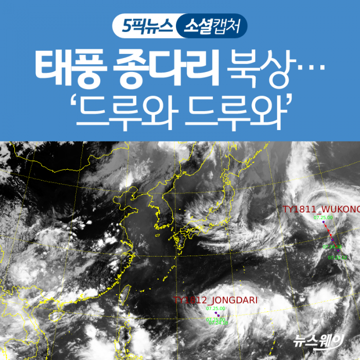 태풍 종다리 북상으로 한반도 강풍과 호우 경보 발령
