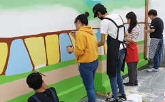 호남대 미술학과, ‘평동 춘전경로당’ 벽화 재능기부