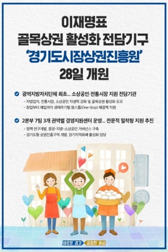 이재명표 골목상권 활성화 전담기구 ‘경기도시장상권진흥원’ 개원