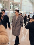 박서준 공항패션, 신성통상 지오지아 체크 코트
