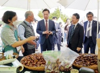 [포토] 임산물 전시 판매장 둘러보는 남성현 산림청장