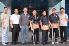 한화테크엠 아산장애인복지관 유니폼 전달