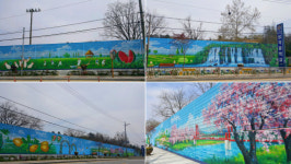 음성군 생극면 생극중학교 담장에 벽화그리기 실시