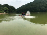 가야곡 강청저수지 녹조방재 작업 실시