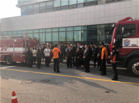 충남개발공사 업무빌딩서 내포119안전센터와 합동 소방훈련
