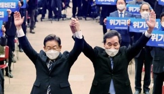 이재명·이낙연 광주서 손 맞잡아…야권 결집 흔들리는 상황 속 '원팀 행보'