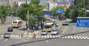 울산 중구 학성공원교차로 앞 교통섬 완전 철거