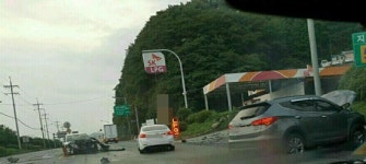 [사건/사고]거제서 택시-SUV 차량 충돌…3명 부상