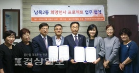 울산 동구 남목2동주민센터와 지역사회보장협의체, 나눔협약식 체결