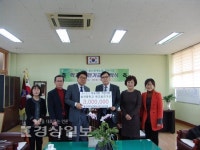 울산원예농업협동조합 동부지점, 울산시 동구 화진중학교에 발전기금 300만원 전달