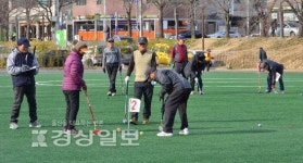 [사진뉴스]흥미진진한 게이트볼…추위도 잊어