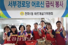 울산 동구 전하1동 바르게살기위원회, 서부경로당에서 급식봉사활동