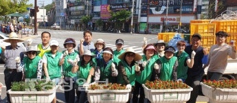 울산 동구 남목1동 행정복지센터, 여름꽃 1500본 식재