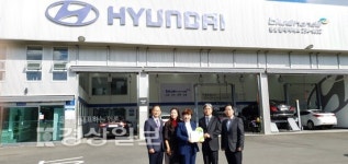 초록우산어린이재단 울산지역본부, 울주군 온양현대서비스에 초록우산 나눔현판 전달