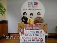 울산 중구 체조협회, 병영1동 행정복지센터에 여성 위생용품 전달