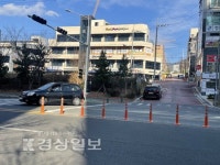 북구 신천동 소재 왕복 6차선, 애매한 도로구조가 불법운전 부추겨