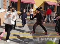 울주군 상북중학교에서 사방치기놀이 체험행사 열려
