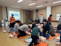 온산문화체육센터, 울산 중부소방서와 연계, 심폐소생술 교육 전직원 수료