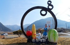괴산 장연면 농산물 홍보 조형물 눈에 띄네