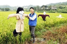 풍성한 한가위 보내세요…아산 삼성디스플레이, 허수아비 기증