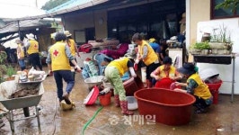 영동 자원봉사자, 수해현장서 구슬땀