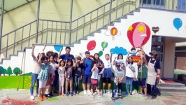 논산 상월초, 학교 벽화그리기 완성