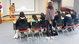 금산소방서, 금산여중 학생 대상 직업소개·안전교육 체험 실시