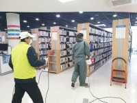 청주오송도서관, 자료실 방역작업 실시