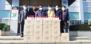 청주 옥산면복지회, 손소독제 전달