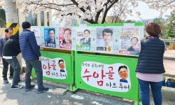청주시 중앙동, 21대 국회의원선거 홍보물 게시