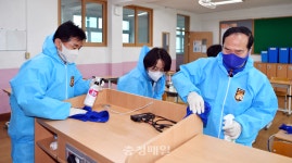 청주시의회, 학교 방역 봉사 활동