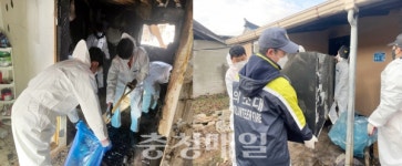 논산소방서·의소대·부적면사무소, 화재피해 복구 구슬땀
