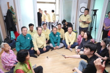 여야 지도부, 충북 수해 현장 점검