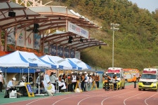 충남 청양소방서, 재난현장 구급대응훈련 실시