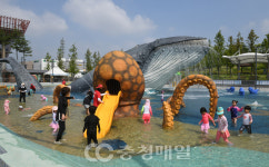 소서를 앞두고 청주 생명누리공원 물놀이장을 찾은 어린이들