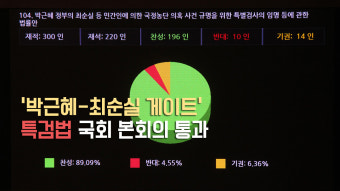 [영상] '박근혜-최순실 게이트' 특검법 국회 본회의 통과
