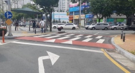 대구 북구, 우회전 교통사고 예방 위한 고원식 횡단보도 설치 완료