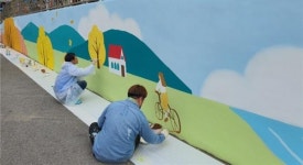 동대문구, 서울시립대로 136 일대 옹벽에 벽화 설치 완료