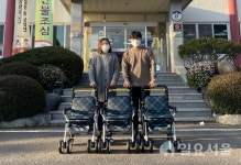 산청양수발전소 시천면에 노인활동보조기 30대 전달