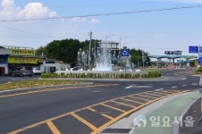 조규일 진주시장, 진성IC앞 회전교차로 분수대 설치 현장점검