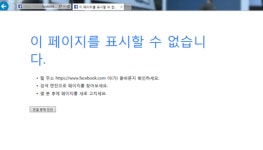 페이스북 오류, 이 페이지를 표수할 수 없습니다 왜?