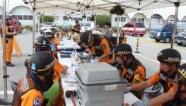 평택 송탄소방서, 이충문화체육관서 긴급구조통제단 훈련 실시