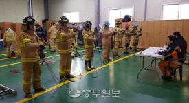 안산소방서, 현장출동 대원 대상 소방전술훈련 평가