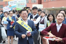 박승원 광명시장, 광명북중 찾아 학생 격려