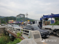 용인·성남 경계 위치 고기교 교통혼잡… 주민들 다리 확장 요구