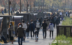 [중부포토] 사회적 거리 두기 1단계 첫 주말