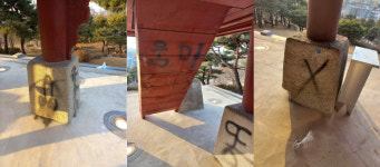 반드시 잡는다… 여주시, 영월루에 스프레이 낙서 문화재 훼손 발생