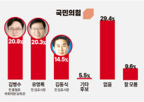 [김포시장 여론조사] 국민의힘 후보적합도…김병수20.8% VS 유영록20.3%
