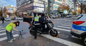 안양 동안구청, 평촌 학원가 일대 이륜차 불법행위 합동 단속 진행