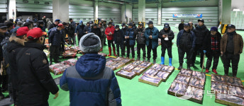 [중부포토] 수협중앙회 인천공판장 새해 첫 수산물 경매